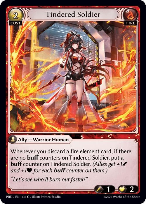 Image for Tindered Soldier (Interference Curio Foil) (136) (.asphodel/paradise) (PRD) - Grand Archive TCG