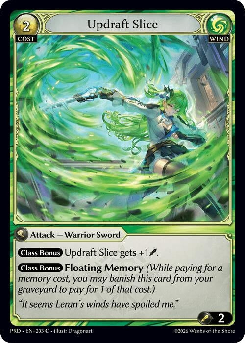 Image for Updraft Slice (Interference Curio Foil) (203) (.asphodel/paradise) (PRD) - Grand Archive TCG