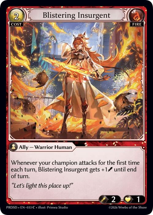 Image for Blistering Insurgent (033) (.asphodel/paradise Starter Decks) (PRDSD) - Grand Archive TCG