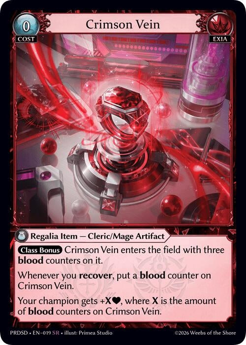Image for Crimson Vein (019) (.asphodel/paradise Starter Decks) (PRDSD) - Grand Archive TCG