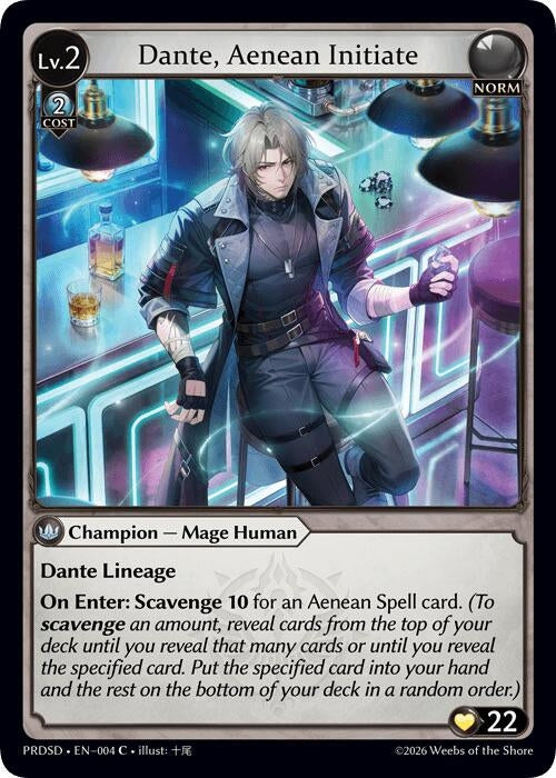 Image for Dante, Aenean Initiate (004) (.asphodel/paradise Starter Decks) (PRDSD) - Grand Archive TCG