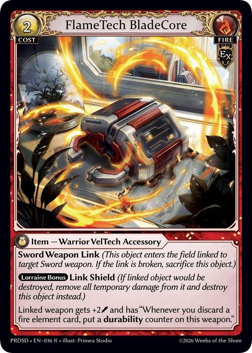 Image for FlameTech BladeCore (036) (.asphodel/paradise Starter Decks) (PRDSD) - Grand Archive TCG