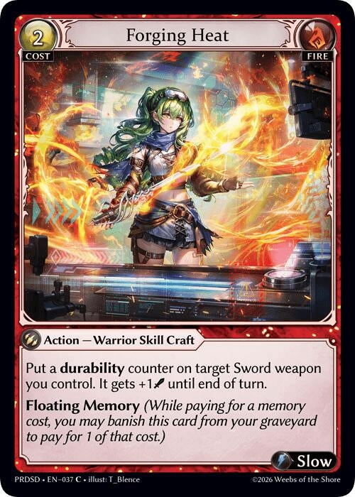 Image for Forging Heat (037) (.asphodel/paradise Starter Decks) (PRDSD) - Grand Archive TCG