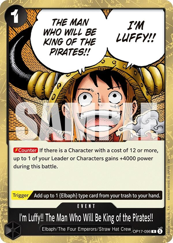 I'm Luffy!! The Man Who Will Be King of the Pirates!! (OP17-096) (The World's Strongest Warriors)