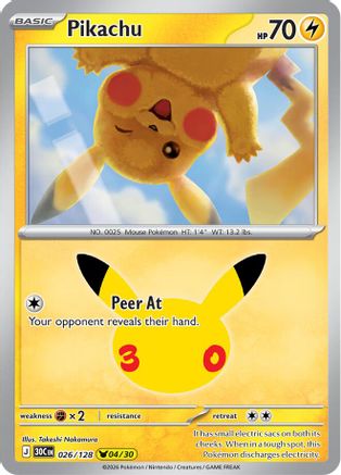 Pikachu (026/128) [ME 30th Celebration] Holofoil - Pikachu Rare