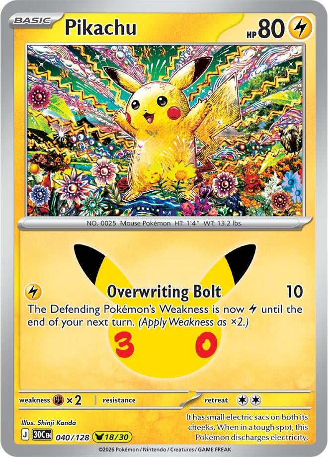 Pikachu (040/128) (ME: 30th Celebration)