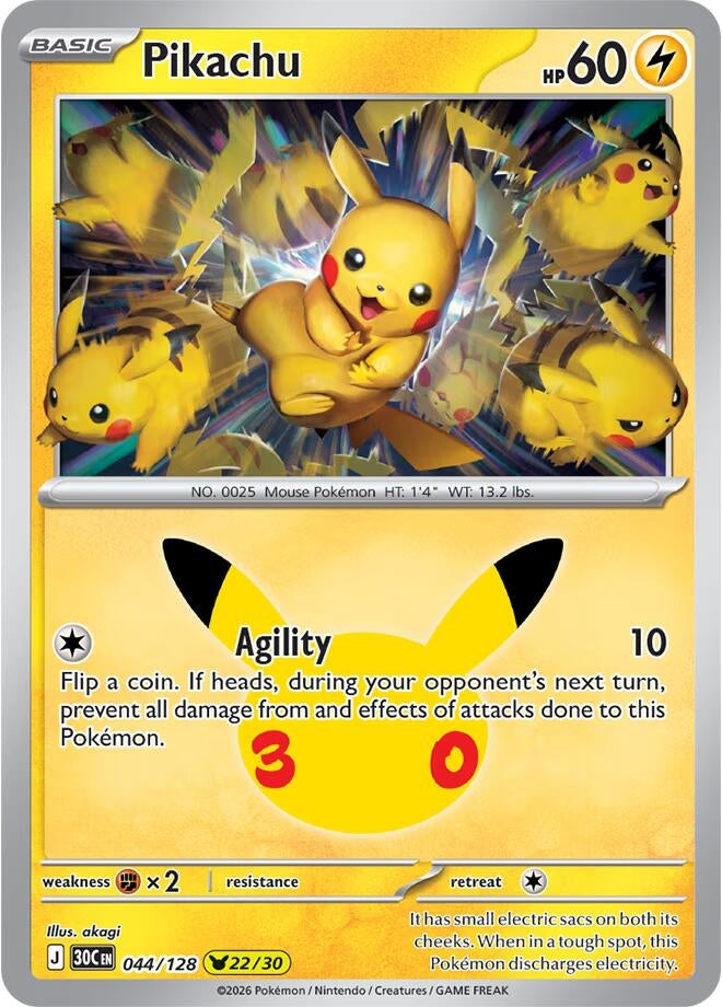 Pikachu (044/128) (ME: 30th Celebration)