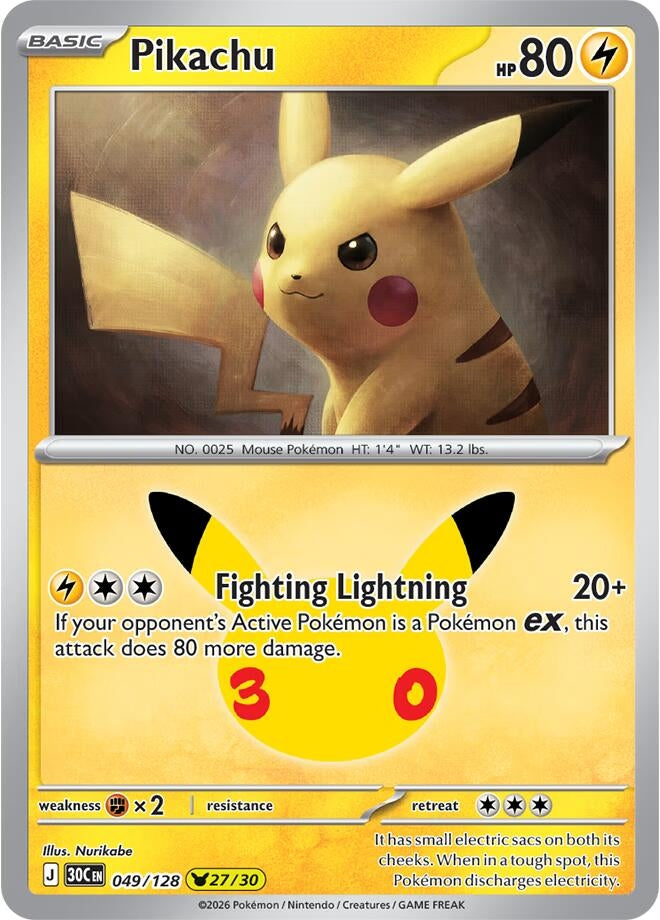 Pikachu (049/128) (ME: 30th Celebration)