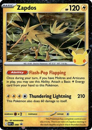 Zapdos (30th Celebration) (098) [ME Mega Evolution Promo] Holofoil - Promo