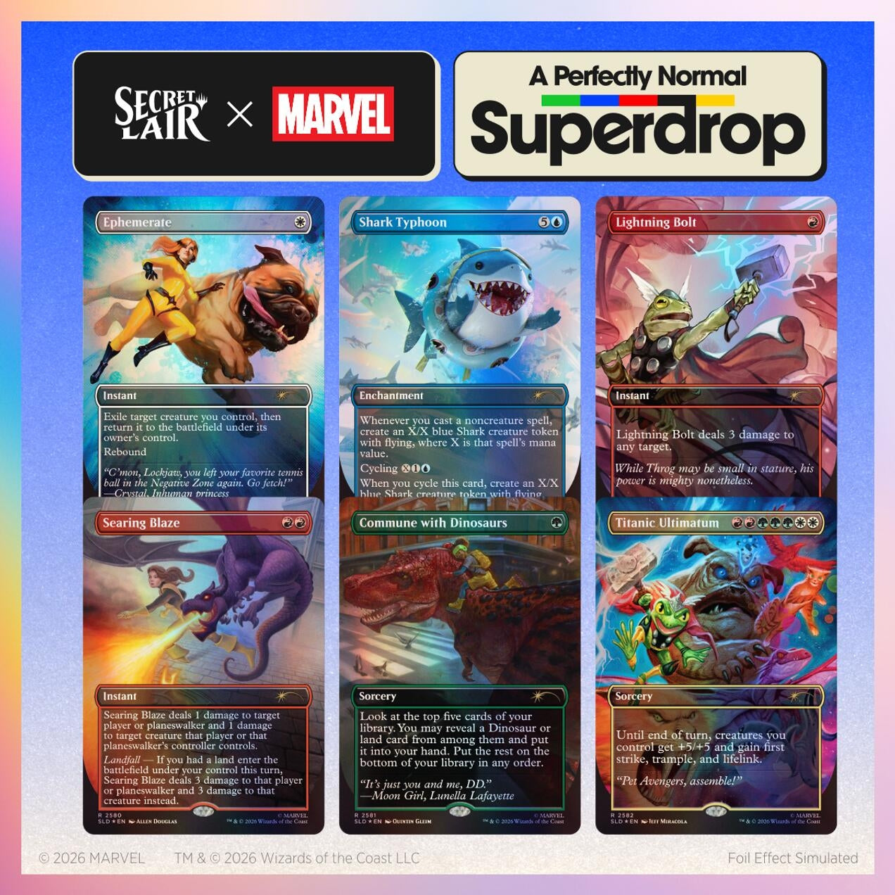 Image for Secret Lair Drop: Secret Lair x Marvel: Earth's Mightiest Pets - Traditional Foil Edition - Magic: The Gathering