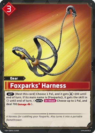 Foxparks' Harness (SR) (EBP01-019SR) - BP01 Dawn of Palpagos Foil