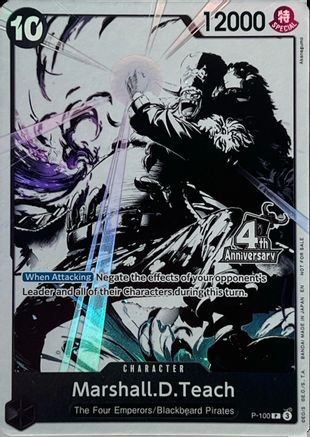 Marshall.D.Teach (4th Anniversary Treasure Campaign Pack) (P-100) (One Piece Promotion Cards) (OP-PR)