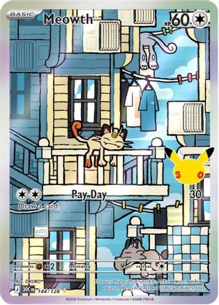 Meowth (144/128) [ME 30th Celebration] Holofoil - Illustration Rare
