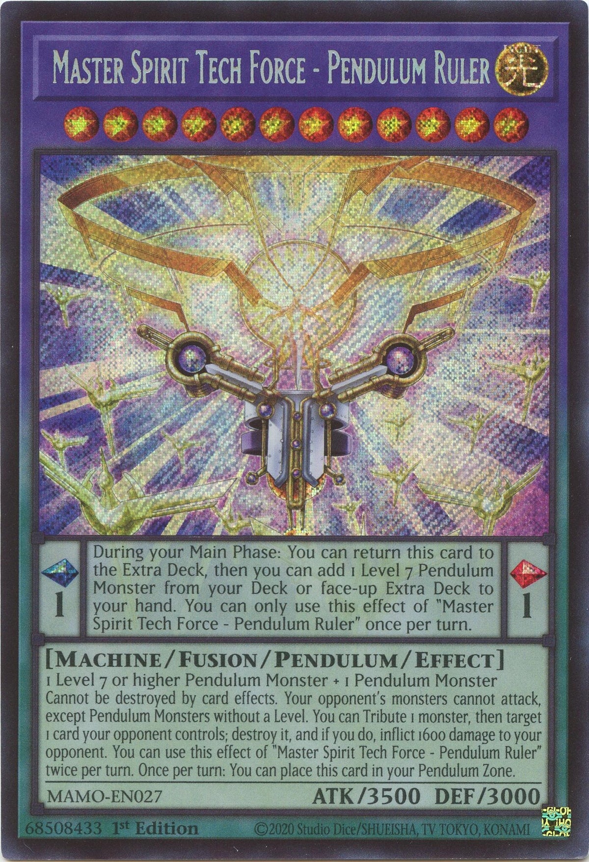 Master Spirit Tech Force - Pendulum Ruler  (Secret Rare) (MAMO-EN027) (Magnificent Monsters)