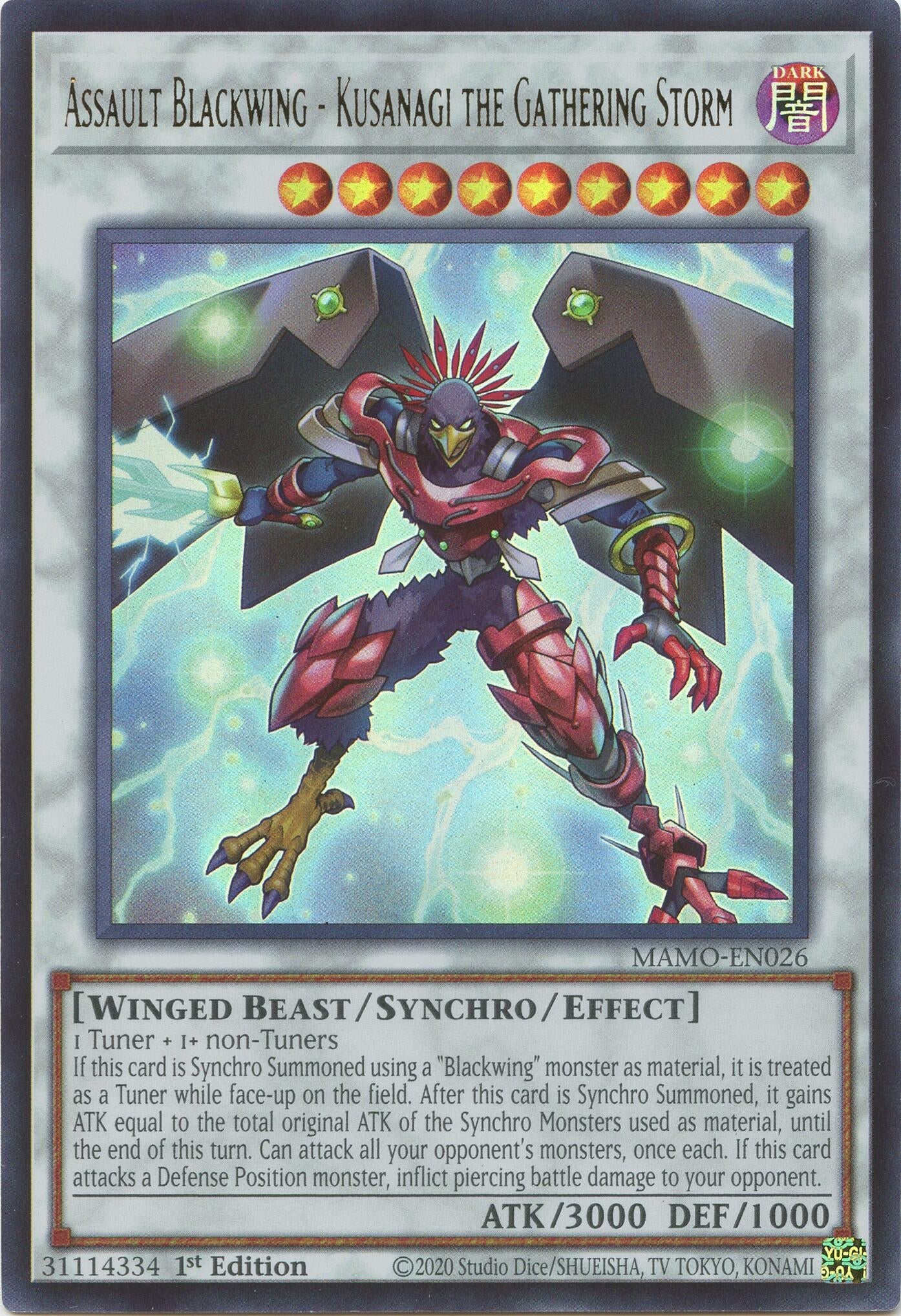 Assault Blackwing - Kusanagi the Gathering Storm (MAMO-EN026) (Magnificent Monsters)