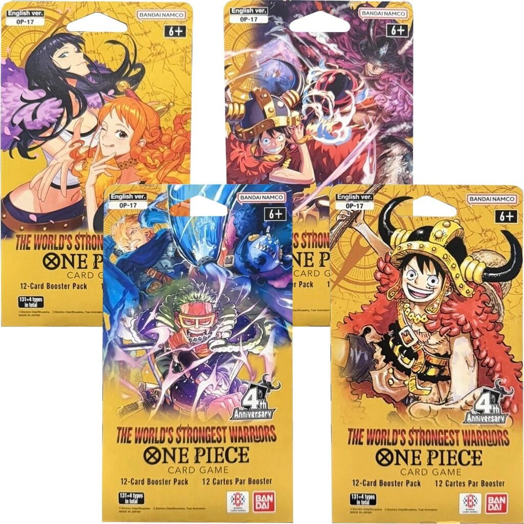 Image for The World's Strongest Warriors Sleeved Booster Pack Art Bundle [Set of 4] - One Piece Card Game