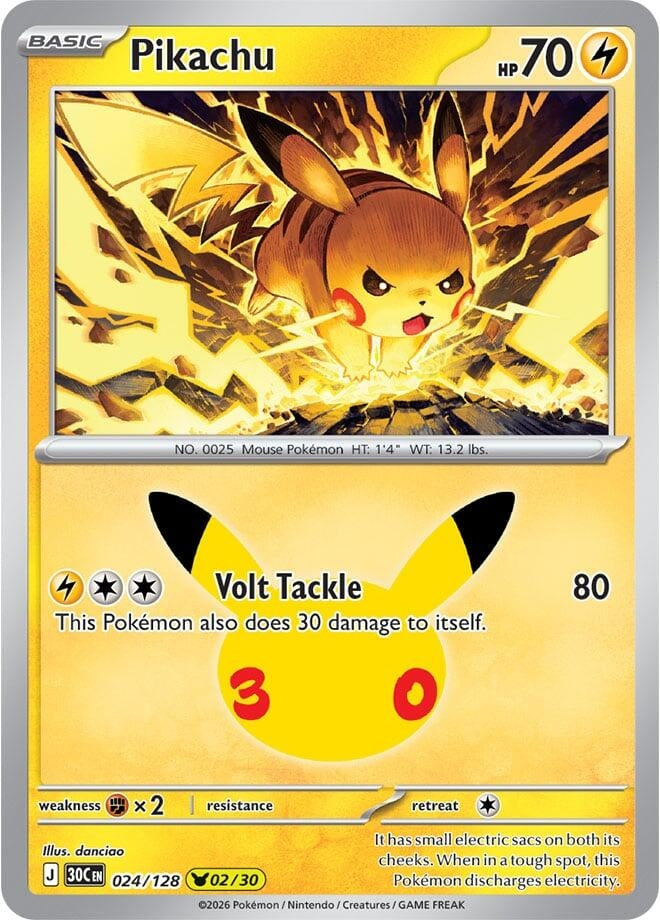 Pikachu (024/128) (ME: 30th Celebration)