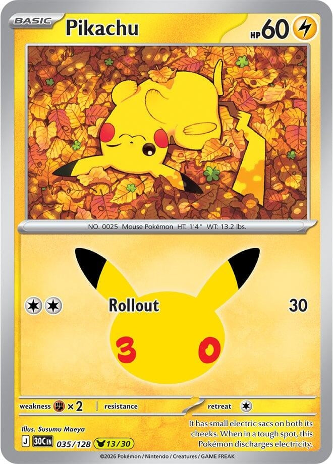 Pikachu (035/128) (ME: 30th Celebration)