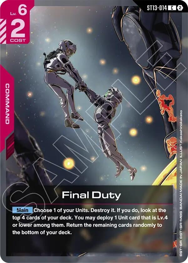Image for Final Duty (ST13-014) (Starter Deck 13: Silent Barrage) (ST13) - Gundam Card Game