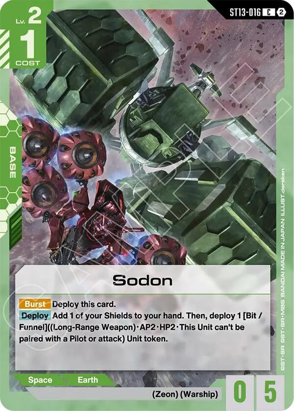 Image for Sodon (ST13-016) (Starter Deck 13: Silent Barrage) (ST13) - Gundam Card Game