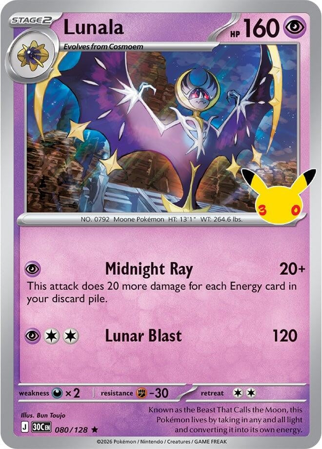 Lunala (080/128) (ME: 30th Celebration)