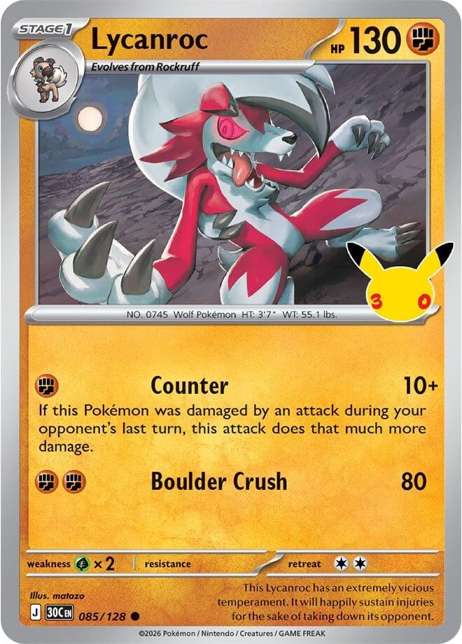 Lycanroc (085/128) (ME: 30th Celebration)