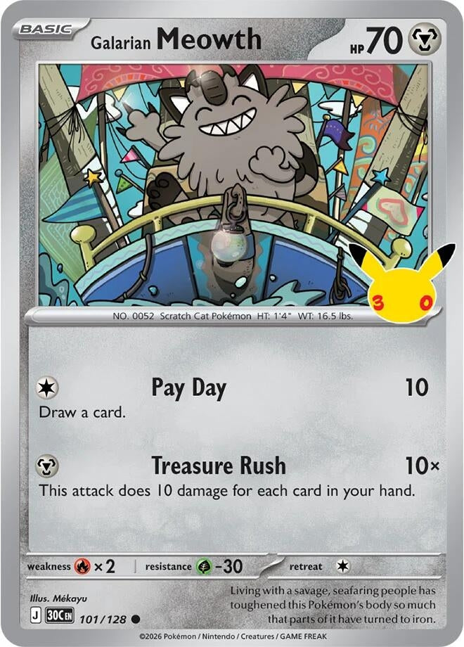 Galarian Meowth (101/128) (ME: 30th Celebration)