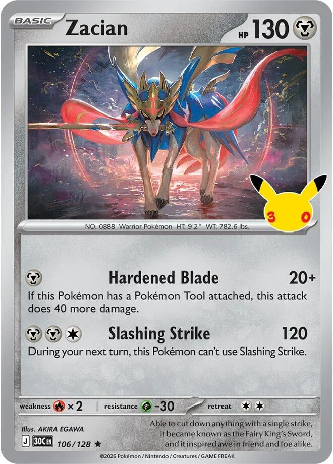 Zacian (106/128) (ME: 30th Celebration)
