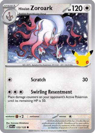 Hisuian Zoroark (123/128) [ME 30th Celebration] Holofoil - Common
