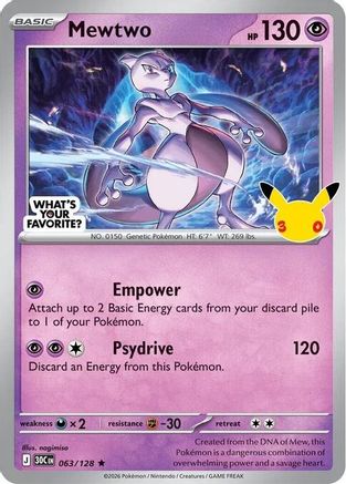 Mewtwo (What's Your Favorite Stamp) (063/128) [Miscellaneous Cards & Products] Holofoil - Rare