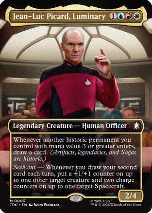 Jean-Luc Picard, Luminary (Borderless) (TRC-003) [Commander: Star Trek] Foil - PokeBox USA