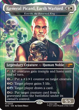 General Picard, Earth Warlord - Kenrith, the Returned King (Borderless) (SDS-003) [Star Trek: Stardates] Foil - PokeBox USA