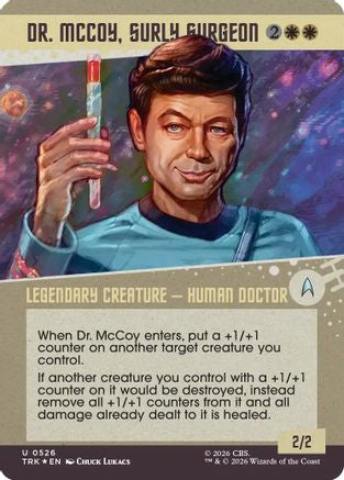 Dr. McCoy, Surly Surgeon (Showcase) (Surge Foil) (TRK-526) [Star Trek] Foil - PokeBox USA