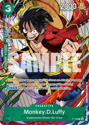 Monkey.D.Luffy (P-108) (Mini Case Set Vol. 3 Ryuda Artwork) (P-108) - One Piece Promotion Cards Foil - PokeBox USA
