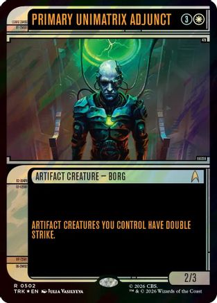 Primary Unimatrix Adjunct (Showcase) (Surge Foil) (TRK-502) [Star Trek] Foil - PokeBox USA