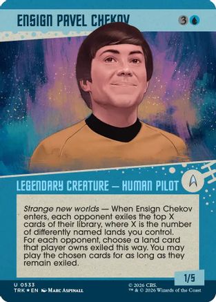 Ensign Pavel Chekov (Showcase) (Surge Foil) (TRK-533) [Star Trek] Foil - PokeBox USA