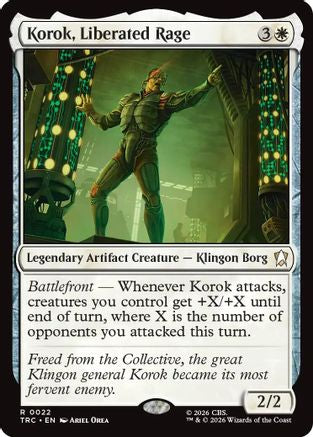 Korok, Liberated Rage (Surge Foil) (TRC-022) [Commander: Star Trek] Foil - PokeBox USA