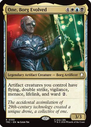 One, Borg Evolved (Surge Foil) (TRC-100) [Commander: Star Trek] Foil - PokeBox USA