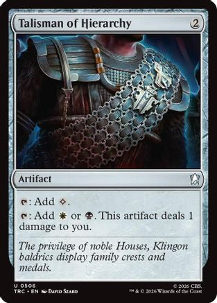 Talisman of Hierarchy (Surge Foil) (TRC-506) [Commander: Star Trek] Foil - PokeBox USA
