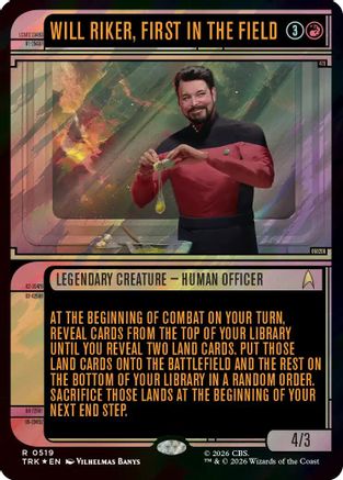 Will Riker, First in the Field (Showcase) (Surge Foil) (TRK-519) [Star Trek] Foil - PokeBox USA