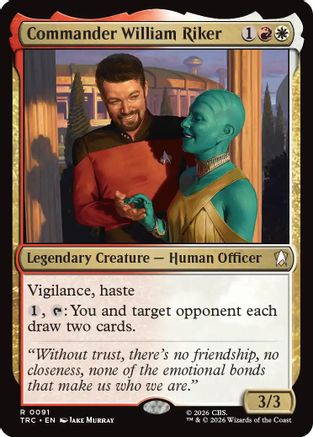 Commander William Riker (Surge Foil) (TRC-091) [Commander: Star Trek] Foil - PokeBox USA