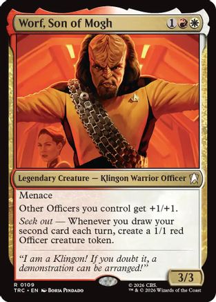 Worf, Son of Mogh (Surge Foil) (TRC-109) [Commander: Star Trek] Foil - PokeBox USA
