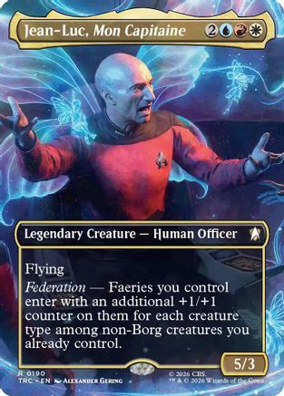 Jean-Luc, Mon Capitaine (Borderless) (TRC-190) [Commander: Star Trek] Foil - PokeBox USA