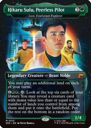 Hikaru Sulu, Peerless Pilot - Loot, Exuberant Explorer (Borderless) (SDS-013) [Star Trek: Stardates] - PokeBox USA
