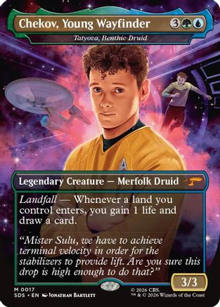 Chekov, Young Wayfinder - Tatyova, Benthic Druid (Borderless) (SDS-017) [Star Trek: Stardates] - PokeBox USA