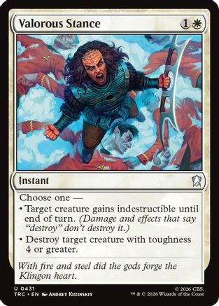 Valorous Stance (Surge Foil) (TRC-431) [Commander: Star Trek] Foil - PokeBox USA