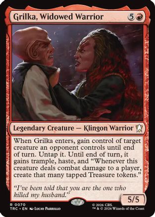 Grilka, Widowed Warrior (Surge Foil) (TRC-070) [Commander: Star Trek] Foil - PokeBox USA