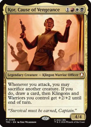 Kor, Cause of Vengeance (Surge Foil) (TRC-096) [Commander: Star Trek] Foil - PokeBox USA