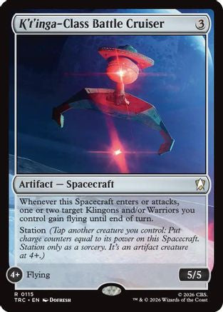 K't'inga-Class Battle Cruiser (Surge Foil) (TRC-115) [Commander: Star Trek] Foil - PokeBox USA