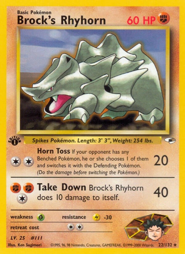 Image for Brock's Rhyhorn (22) (022/132) (Gym Heroes) (G1) - Pokemon